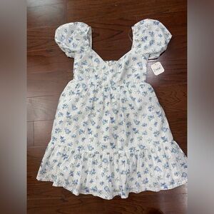 Altar’d State White Eyelet Lace Mini Dress Prairie Milk Maid Babydoll NWT Small